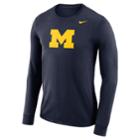 Men's Nike Michigan Wolverines Dri-fit Logo Tee, Size: Medium, Blue (navy)