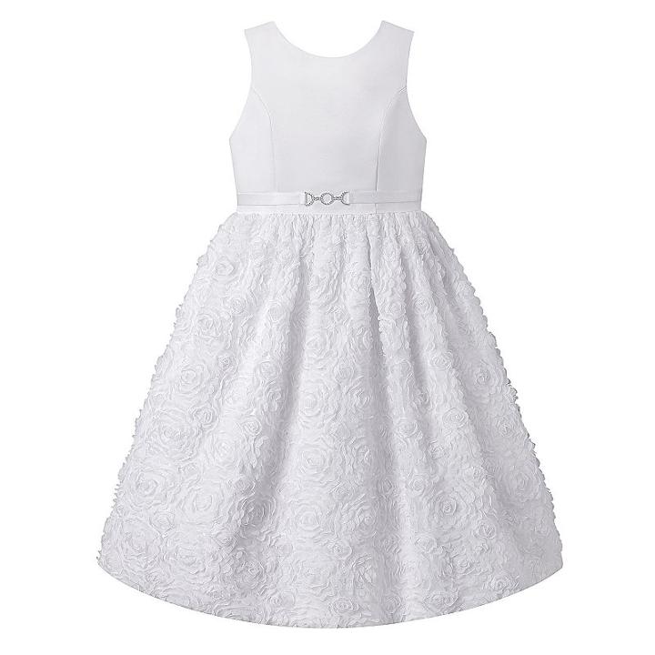 Girls 7-16 Size American Princess Floral Soutache Dress, Girl's, Size: 12, White