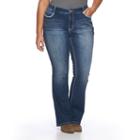 Juniors' Plus Size Vanilla Star Embellished Flap Pocket Bootcut Jeans, Girl's, Size: 16 W, Light Blue