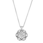 Sterling Silver Lab-created White Sapphire Flower Pendant Necklace, Women's, Size: 18