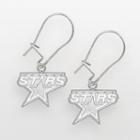 Logoart Dallas Stars Sterling Silver Logo Drop Earrings, Women's, Grey