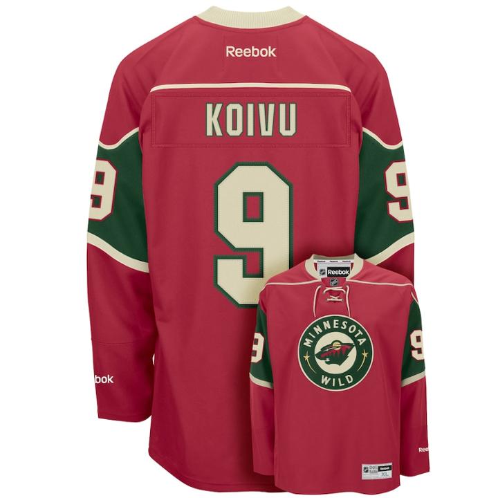 Men's Reebok Minnesota Wild Mikko Koivu Replica Jersey, Size: Small, Red