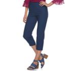 Women's Elle&trade; Pull-on Back Seam Capri Pants, Size: Xs, Dark Blue