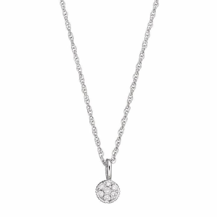 Lc Lauren Conrad 10k White Gold Diamond Accent Cluster Pendant, Women's, Size: 17