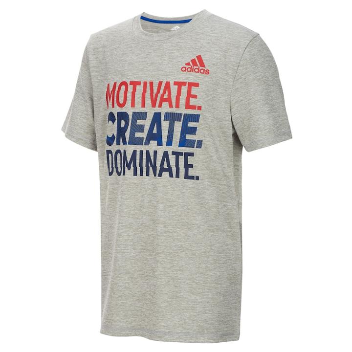 Boys 8-20 Adidas Motivate. Create. Dominate. Graphic Tee, Size: Medium, Grey