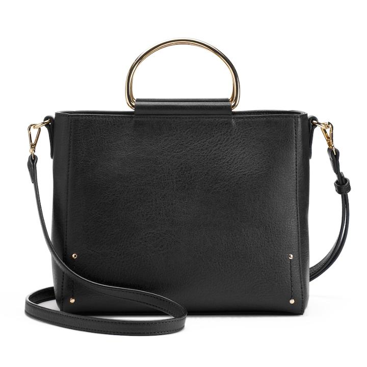 Lc Lauren Conrad Marigold Satchel, Women's, Black