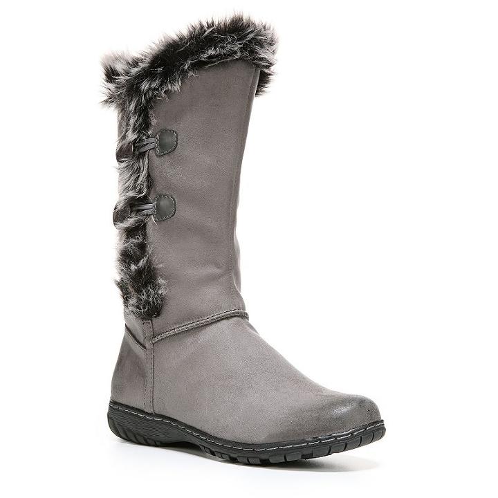 Naturalsoul By Naturalizer Resume Women's Faux-fur Trimmed Boots, Size: Medium (7), Grey