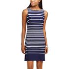 Women's Chaps Striped & Floral A-line Dress, Size: Xs, Blue (navy)