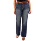 Juniors' Plus Size Wallflower Legendary Frayed Bootcut Jeans, Teens, Size: 20, Purple