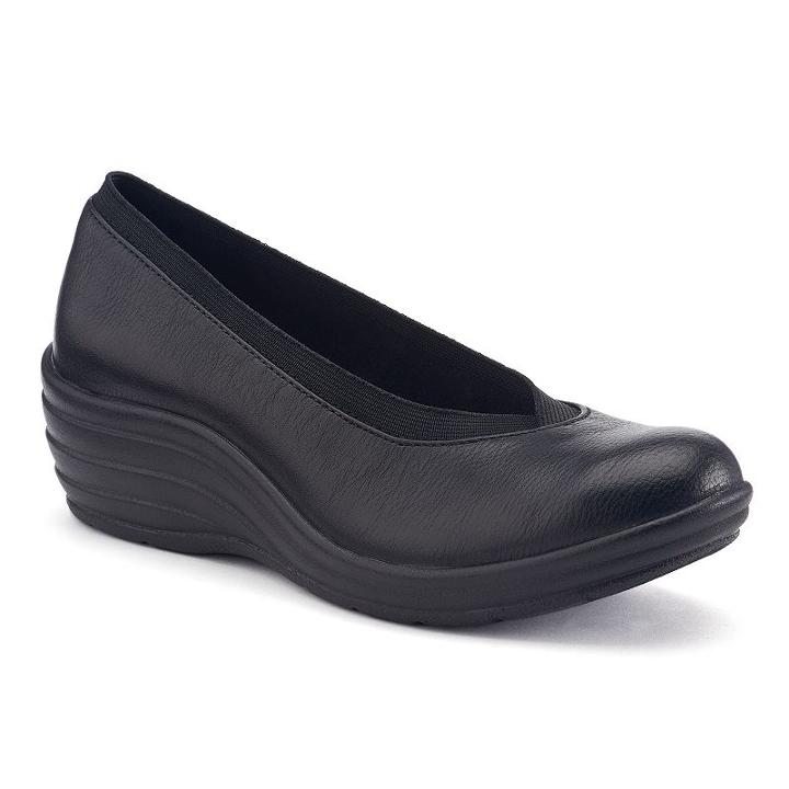 Croft & Barrow&reg; Women's Slip-on Wedges, Size: 7.5, Black