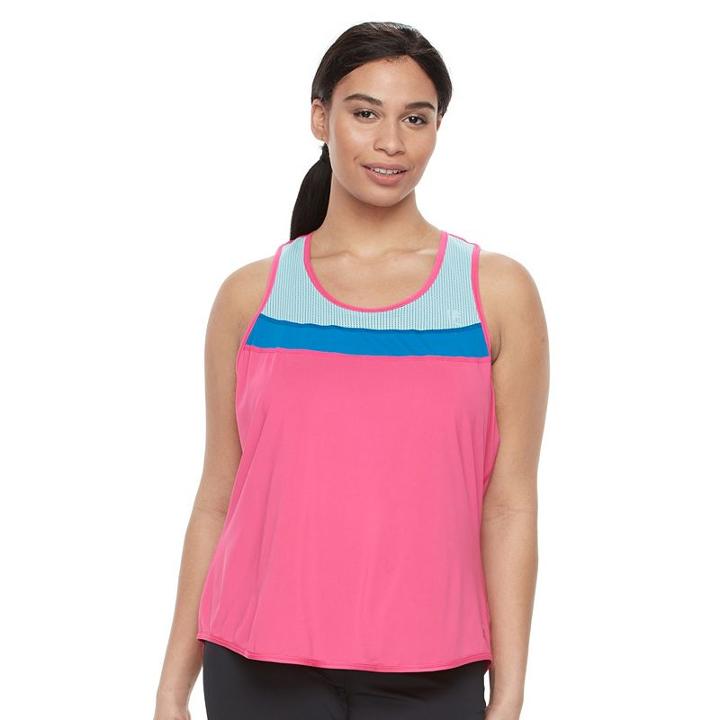 Plus Size Fila Sport&reg; Mesh Yoke Tank Top, Women's, Size: 1xl, Med Pink