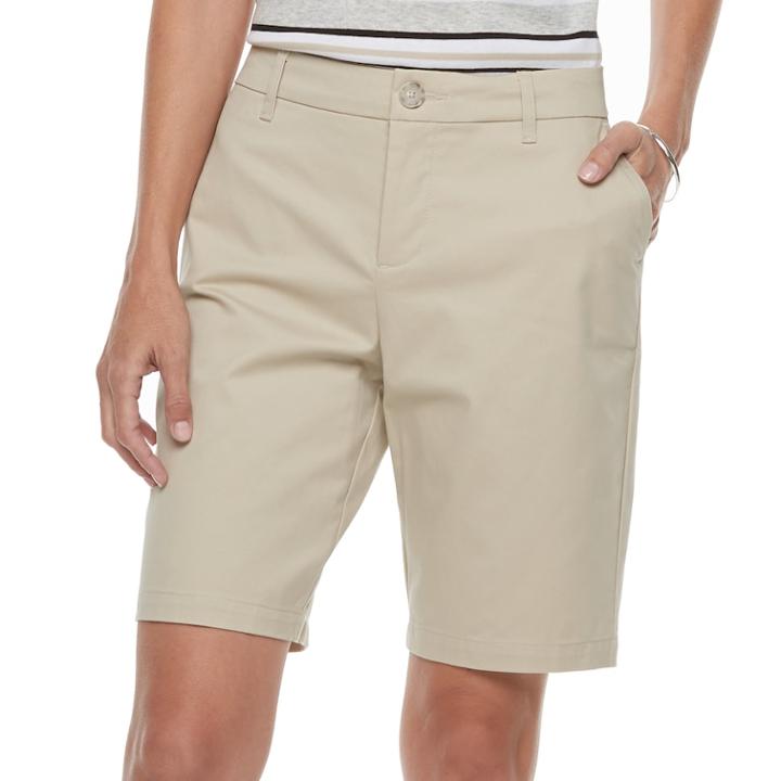 Petite Croft & Barrow&reg; Twill Bermuda Shorts, Women's, Size: 12 Petite, Lt Beige