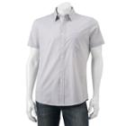 Men's Apt. 9&reg; Slim-fit Patterned Stretch Button-down Shirt, Size: Xl Slim, Med Grey