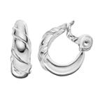 Napier Metallic Wrapped Clip On Hoop Earrings, Women's, Silver
