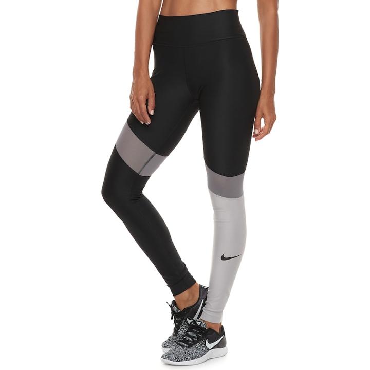 Women's Nike Power Training Mid-rise Leggings, Size: Medium, Grey (charcoal)