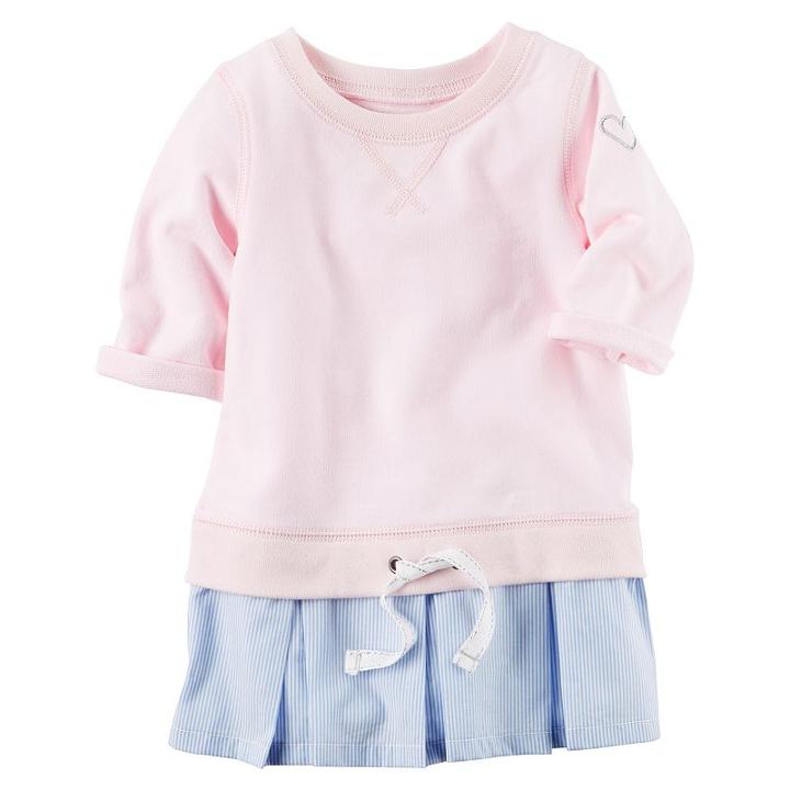 Girls 4-8 Carter's Pink Pull Over Peplum Tunic, Girl's, Size: 6x, Light Pink