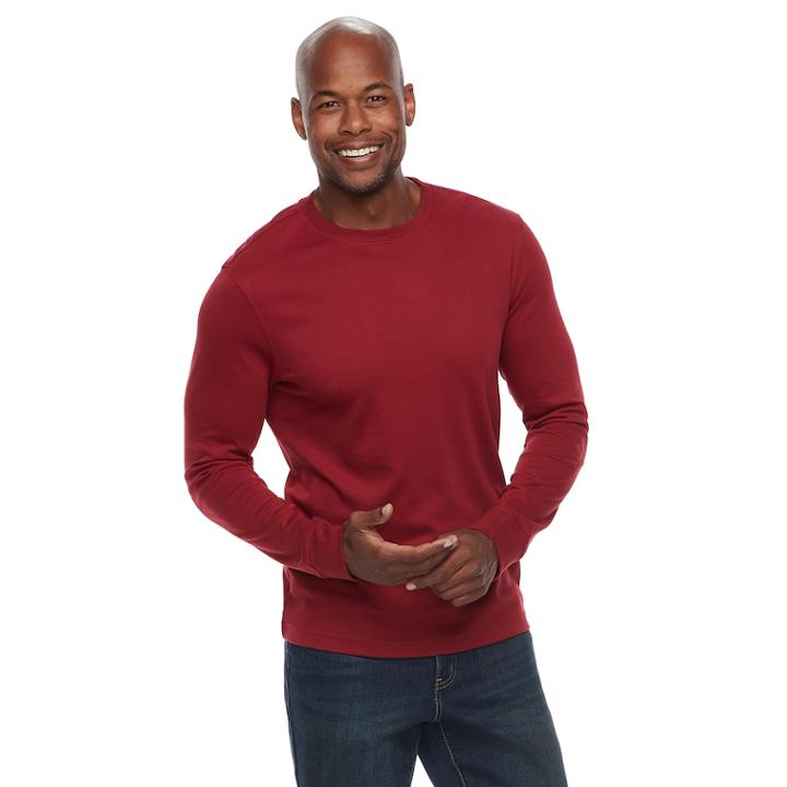 Men's Croft & Barrow&reg; Classic-fit Easy-care Crewneck Tee, Size: Xl, Med Red
