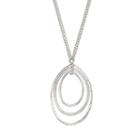 Napier Silver Tone Textured Oval Pendant, Women's, Grey