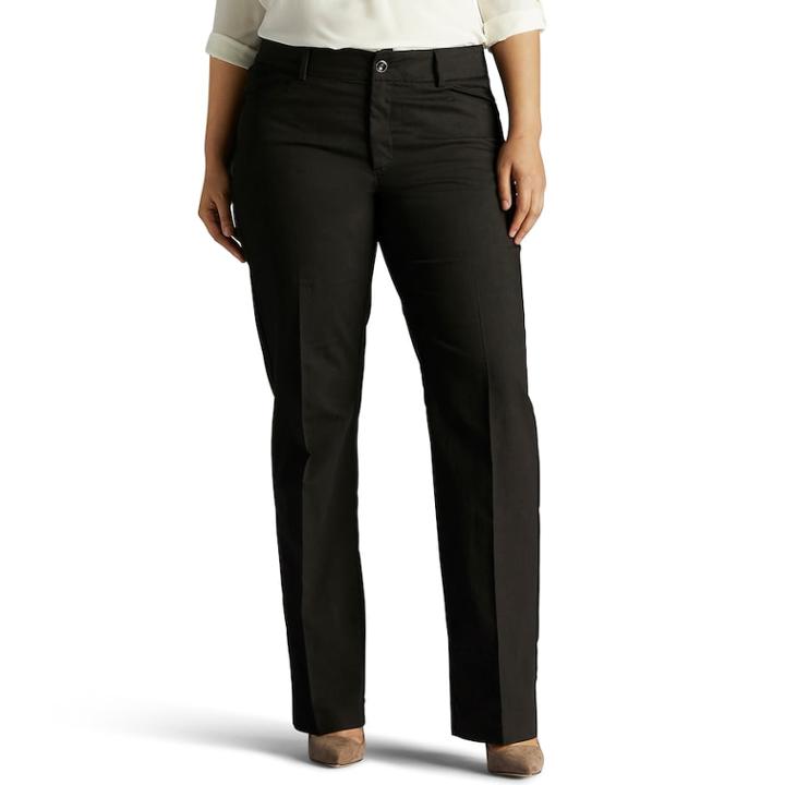 Plus Size Lee Maddie Freedom Trouser Pants, Women's, Size: 22w Petite, Black