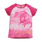 Girls 4-6x John Deere Raglan Horse Graphic Tee, Girl's, Size: 6x, Med Pink
