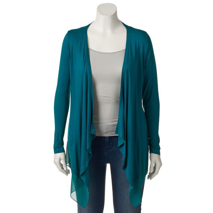 Plus Size Dana Buchman Open-front Cardigan, Women's, Size: 3xl, Green Oth