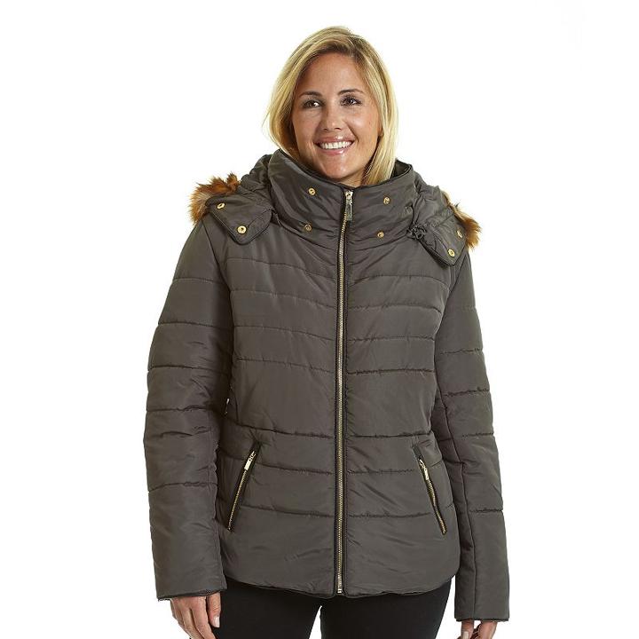 Plus Size Excelled Classic Puffer Jacket, Women's, Size: 1xl, Grey