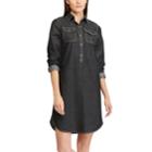 Petite Chaps Jean Shirt Dress, Women's, Size: L Petite, Black