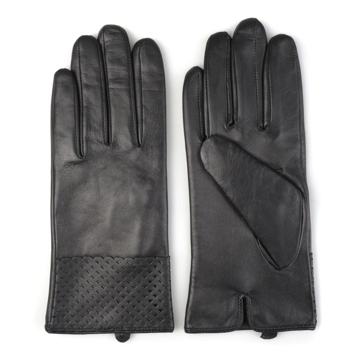 Women's Journee Collection Microfiber-lined Leather Gloves, Size: Small, Black