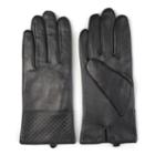 Women's Journee Collection Microfiber-lined Leather Gloves, Size: Small, Black