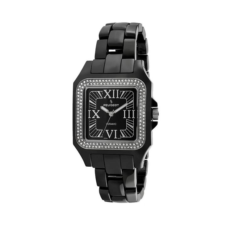 Peugeot Black Acrylic Crystal Watch - 7062bk - Women, Women's