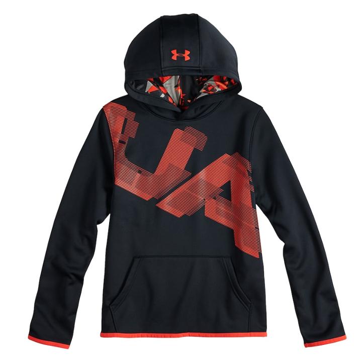 Boys 8-20 Under Armour Armour Fleece Highlight Hoodie, Size: Medium, Black