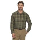Men's Columbia Notched Peak Classic-fit Plaid Button-down Flannel Shirt, Size: Xxl, Med Brown