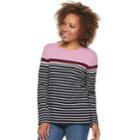 Petite Croft & Barrow&reg; Essential Crewneck Tee, Women's, Size: Xxl Petite, Med Pink