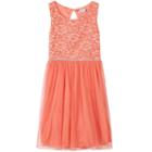 Girls 7-16 Speechless Glitter Lace Bodice Tulle Skirt Dress, Girl's, Size: 7, Light Red