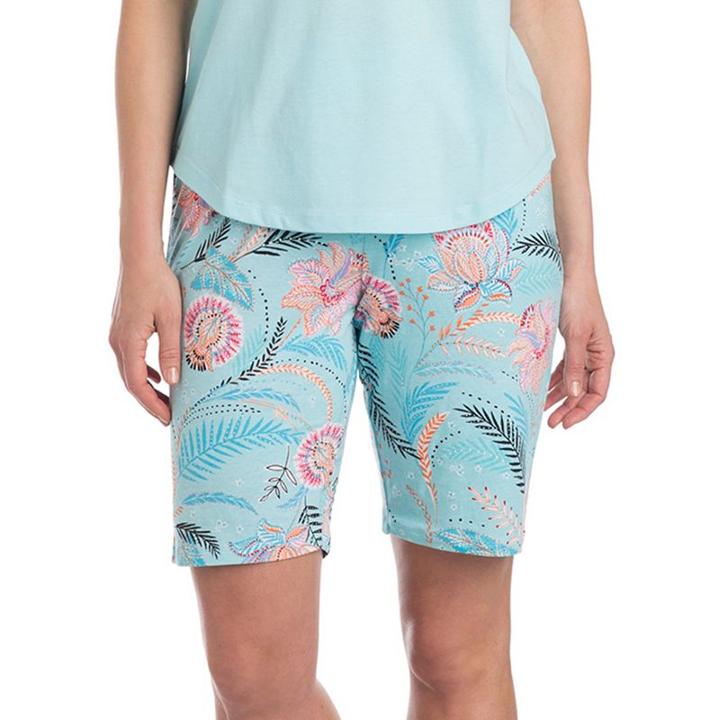 Jockey, Women's Pajamas: Marakesh Floral Bermuda Shorts, Size: Xl, Blue Other
