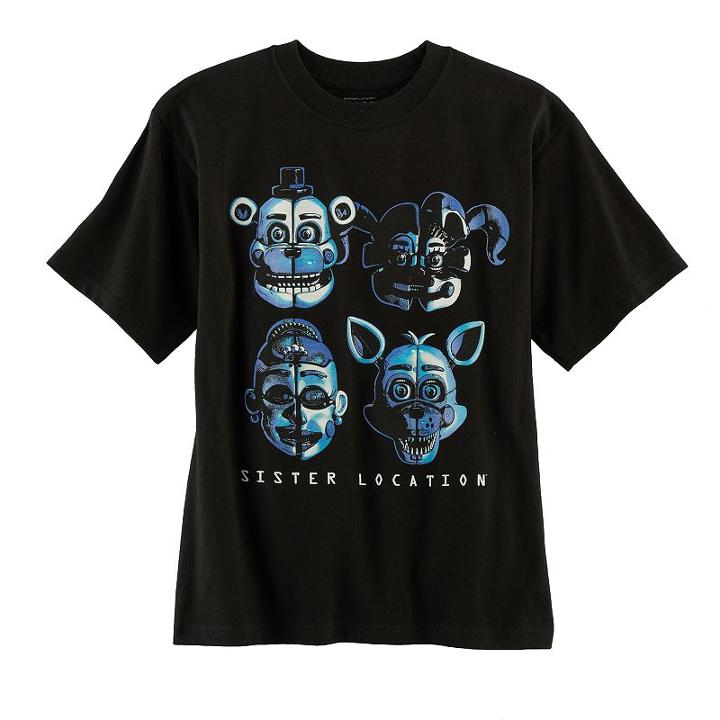 Boys 8-20 Five Nights At Freddy's Glow-in-the-dark Tee, Size: Xl, Black