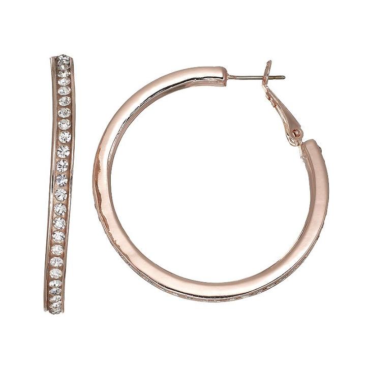 Apt. 9&reg; Pave Hoop Earrings, Women's, Multicolor