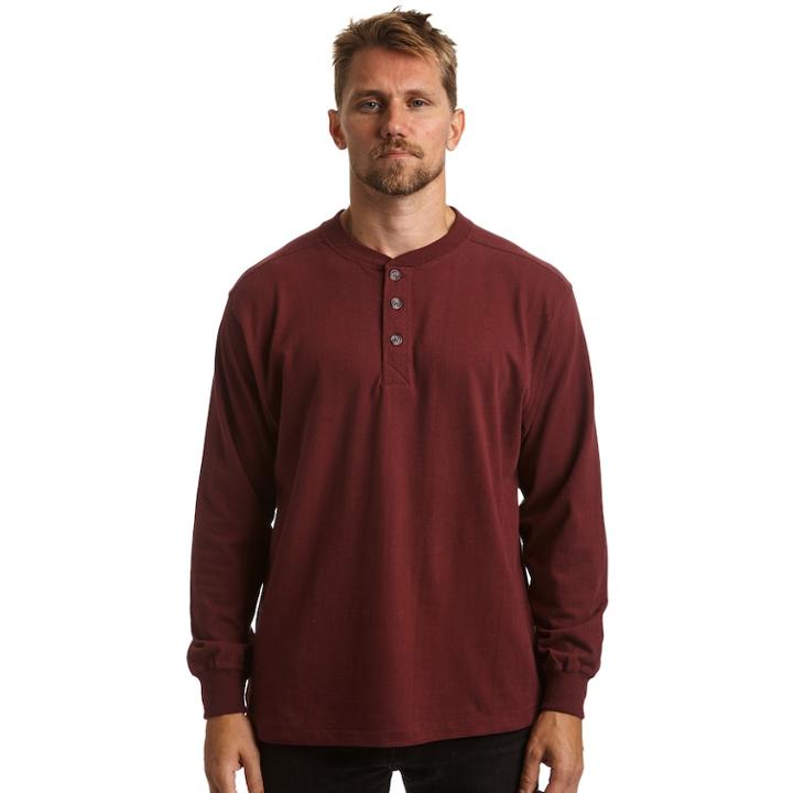 Men's Stanley Classic-fit Henley, Size: Medium, Red