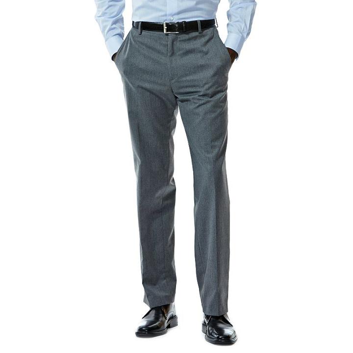 Men's Haggar&reg; Straight-fit Flat-front Suit Pants, Size: 40x32, Dark Grey