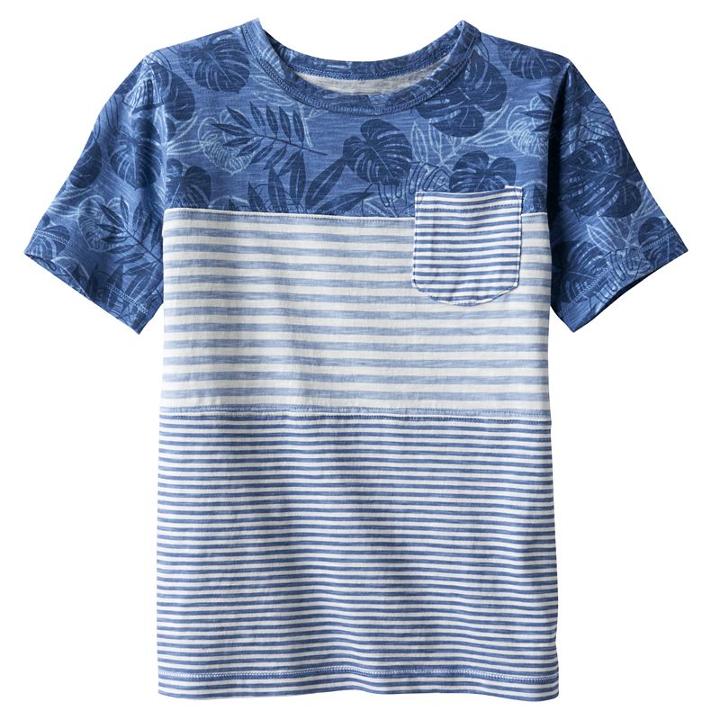 Boys 4-7x Sonoma Goods For Life&trade; Patterned Short Sleeve Tee, Boy's, Size: 7x, Blue (navy)
