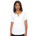 Women's Apt. 9&reg; Textured Flutter Top, Size: Xl, White