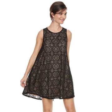 Women's Zac And Rachel Sleeveless Lace Swing Dress, Size: Large, Ovrfl Oth