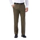 Men's Haggar Premium No-iron Khaki Stretch Classic-fit Flat-front Pants, Size: 34x32, Med Brown