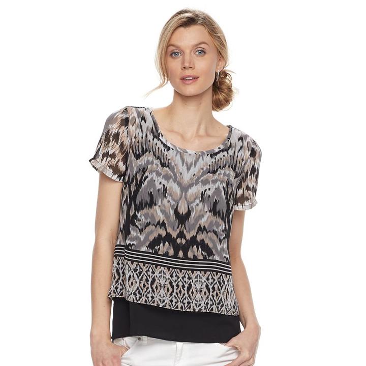 Women's Dana Buchman Chiffon Popover Top, Size: Small, Med Beige