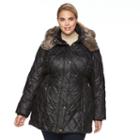 Plus Size Apt. 9&reg; Hooded Quilted Puffer Jacket, Women's, Size: 1xl, Black