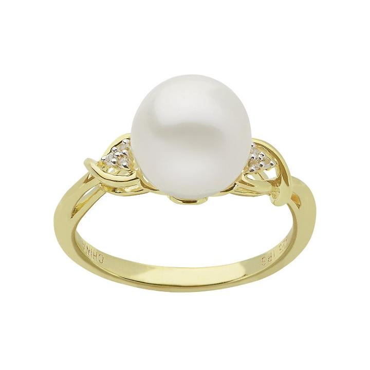 Pearlustre By Imperial 14k Gold Over Silver Freshwater Cultured Pearl Ring, Women's, Size: 7, White
