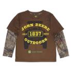 Boys 4-7 John Deere Camouflaged 1837 Outdoors Mock-layer Tee, Size: 4, Brown