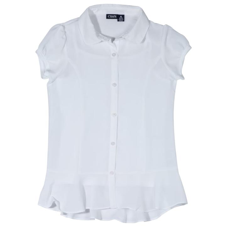 Girls 4-16 Chaps School Uniform Cami & Blouse Set, Size: 6x, White