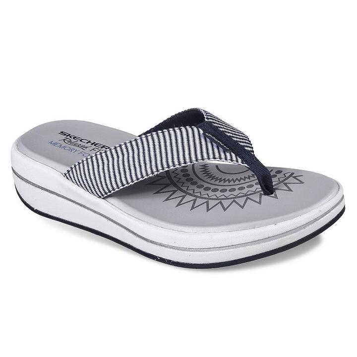 Skechers Relaxed Fit Upgrades Sailin Women's Slide Sandals, Size: 5, Blue (navy)