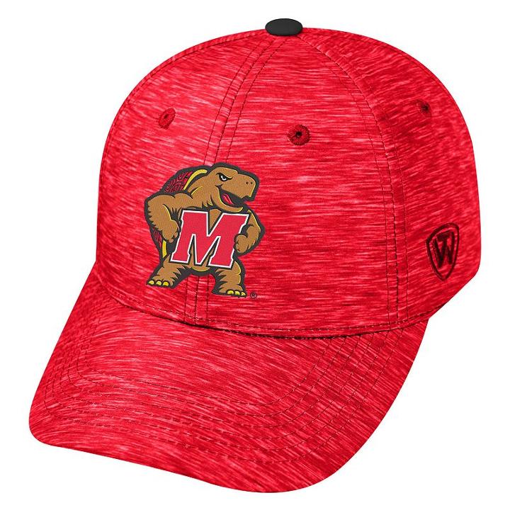 Adult Maryland Terrapins Warp Speed Adjustable Cap, Men's, Med Red